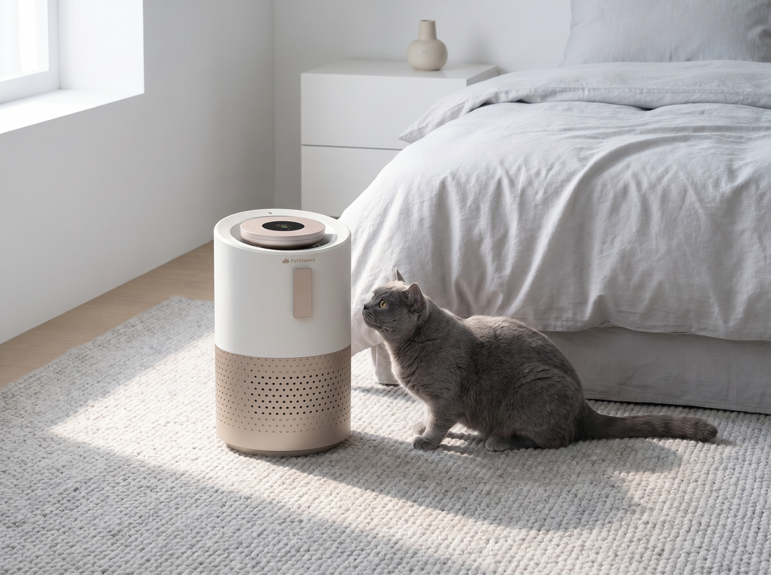indoor cat with petsnowy air purifier for pets
