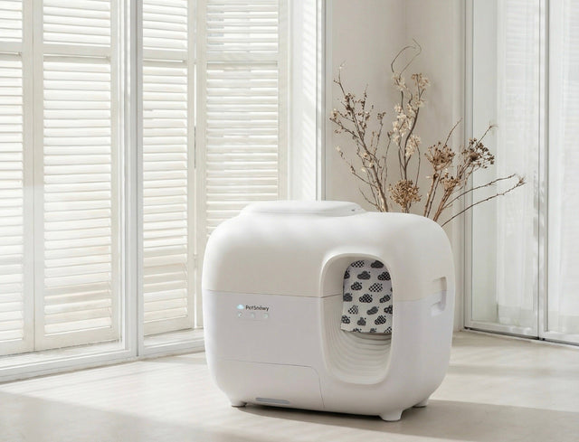 petsnowy self-cleaning litter box with senior-frendly entry door for older cats