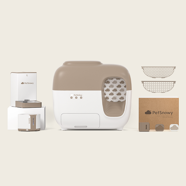 Litter Box Premium Set +Water Fountain + Pet Feeder