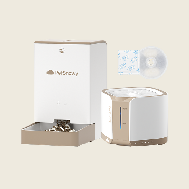 Pet Water Fountain + Automatic Pet Feeder