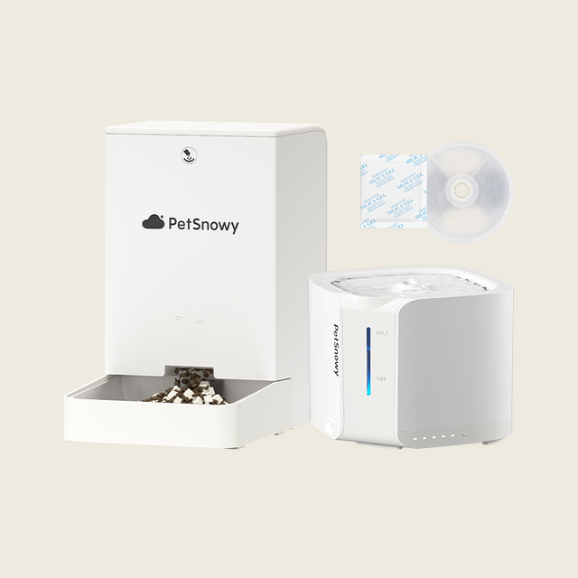 Pet Water Fountain + Automatic Pet Feeder