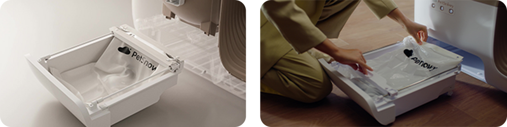 lining waste drawer of litter box