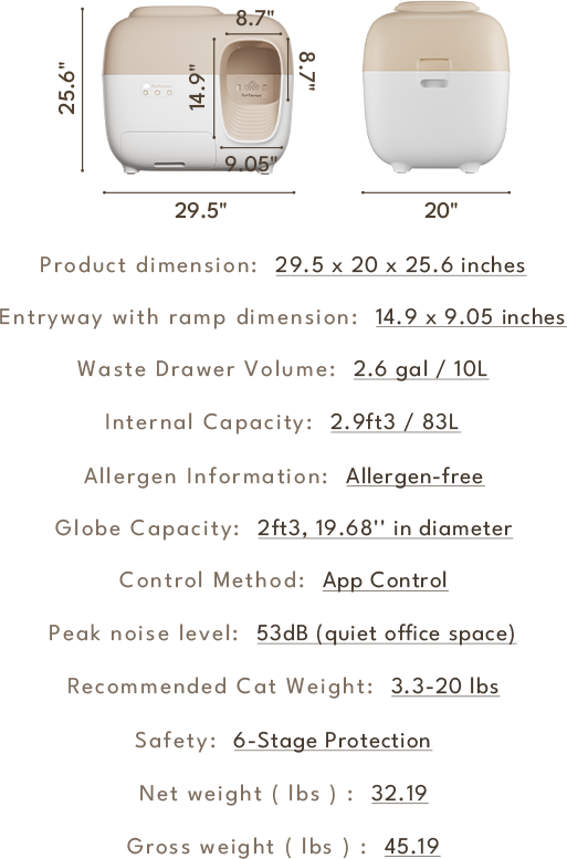 snow+ litter box specification